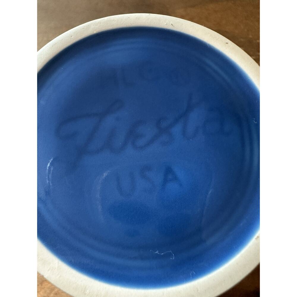 Fiesta Lapis Blue Ring Handle Coffee Mug Cup Fiestaware Homer Laughlin - Picture 8 of 9